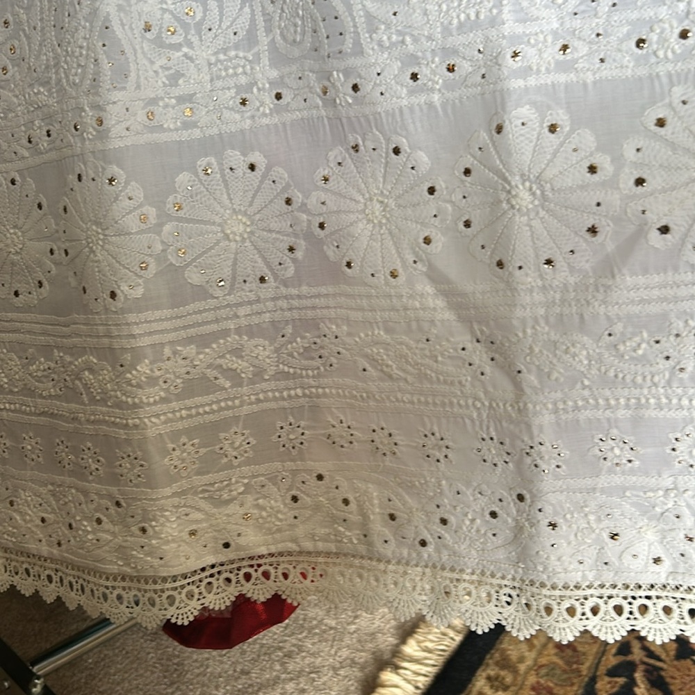 White chicken kari 3 piece w/multi silk gota dopata - Picture 6 of 6